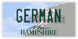GERMAN  license plate in NH