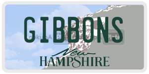 GIBBONS license plate in New Hampshire