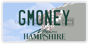 GMONEY  license plate in NH