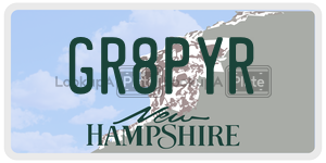 GR8PYR  license plate in NH