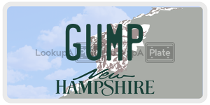 GUMP  license plate in NH