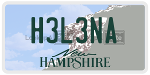 H3L3NA  license plate in NH
