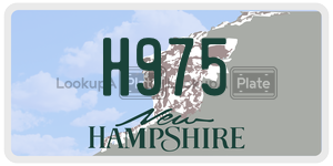 H975  license plate in NH