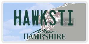 HAWKSTI  license plate in NH