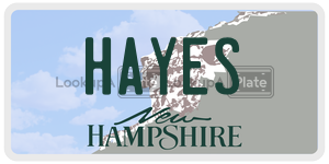 HAYES  license plate in NH