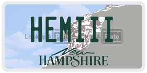 HEMIII  license plate in NH