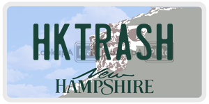 HKTRASH license plate in New Hampshire