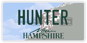 HUNTER  license plate in NH