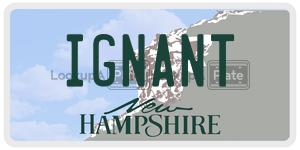 IGNANT  license plate in NH