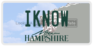 IKNOW license plate in New Hampshire