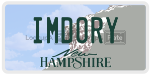 IMDORY  license plate in NH