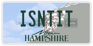 ISNTIT  license plate in NH
