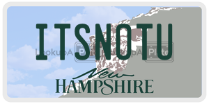 ITSNOTU  license plate in NH