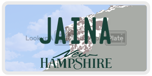 JAINA  license plate in NH