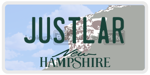 JUSTLAR  license plate in NH
