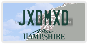 JXDMXD  license plate in NH