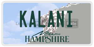 KALANI  license plate in NH
