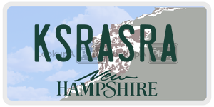KSRASRA license plate in New Hampshire