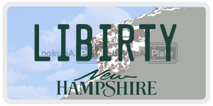 LIBIRTY license plate in New Hampshire