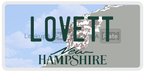 LOVETT  license plate in NH