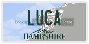 LUCA  license plate in NH