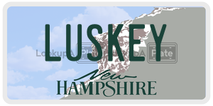 LUSKEY  license plate in NH