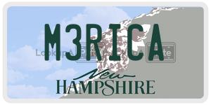 M3RICA  license plate in NH