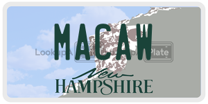 MACAW  license plate in NH