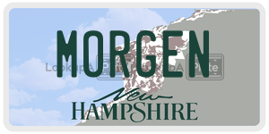 MORGEN  license plate in NH