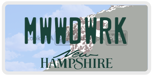 MWWDWRK license plate in New Hampshire