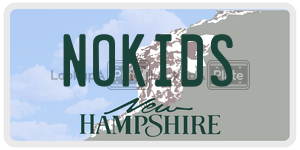 NOKIDS  license plate in NH