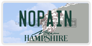 NOPAIN  license plate in NH