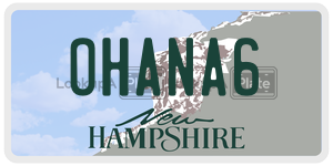 OHANA6  license plate in NH