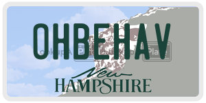 OHBEHAV  license plate in NH