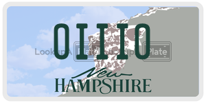 OIIIO  license plate in NH