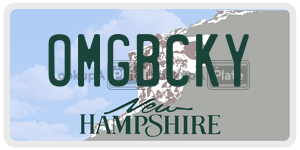 OMGBCKY  license plate in NH