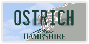OSTRICH  license plate in NH