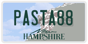 PASTA88  license plate in NH