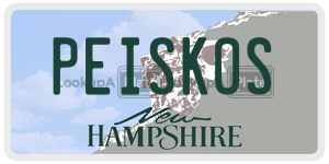 PEISKOS  license plate in NH