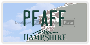 PFAFF  license plate in NH