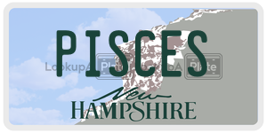 PISCES  license plate in NH
