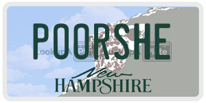 POORSHE  license plate in NH