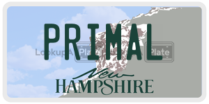 PRIMAL  license plate in NH