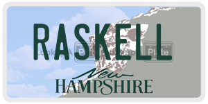 RASKELL  license plate in NH