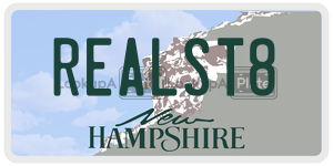 REALST8 license plate in New Hampshire