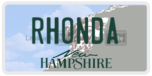 RHONDA  license plate in NH