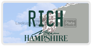 RICH  license plate in NH
