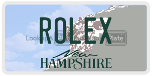 ROLEX  license plate in NH