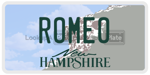 ROMEO  license plate in NH