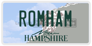 ROMHAM  license plate in NH